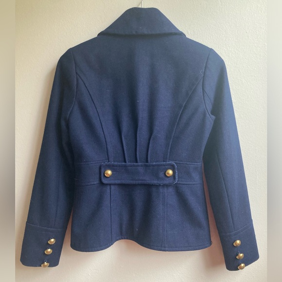 Navy Wool/Velvet Jacket, Extra Small, Guess - Picture 6 of 12